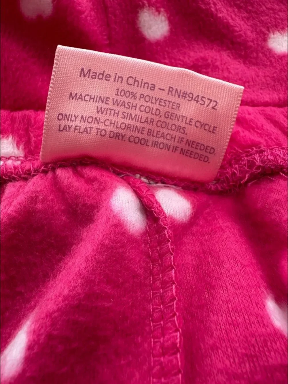 Gabriella by 10W Apparel Pink Heart Fleec Pajama Pants Size L (2659-1) - Picture 4 of 4